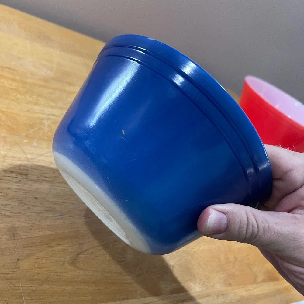 Vtg Federal Glass Blue Milk‎ Glass Mixing Bowl Mid Century Modern 6 inch